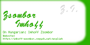 zsombor imhoff business card